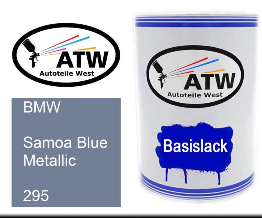 BMW, Samoa Blue Metallic, 295: 500ml Lackdose, von ATW Autoteile West.